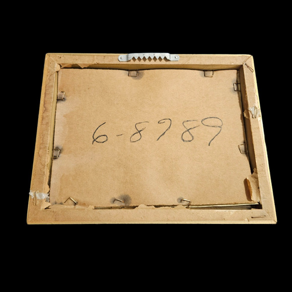 Vintage Lionel Barrymore Gold Foil Print – Thatched Cottage Scene – Framed 9"x7" - Picture 2 of 6